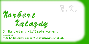 norbert kalazdy business card